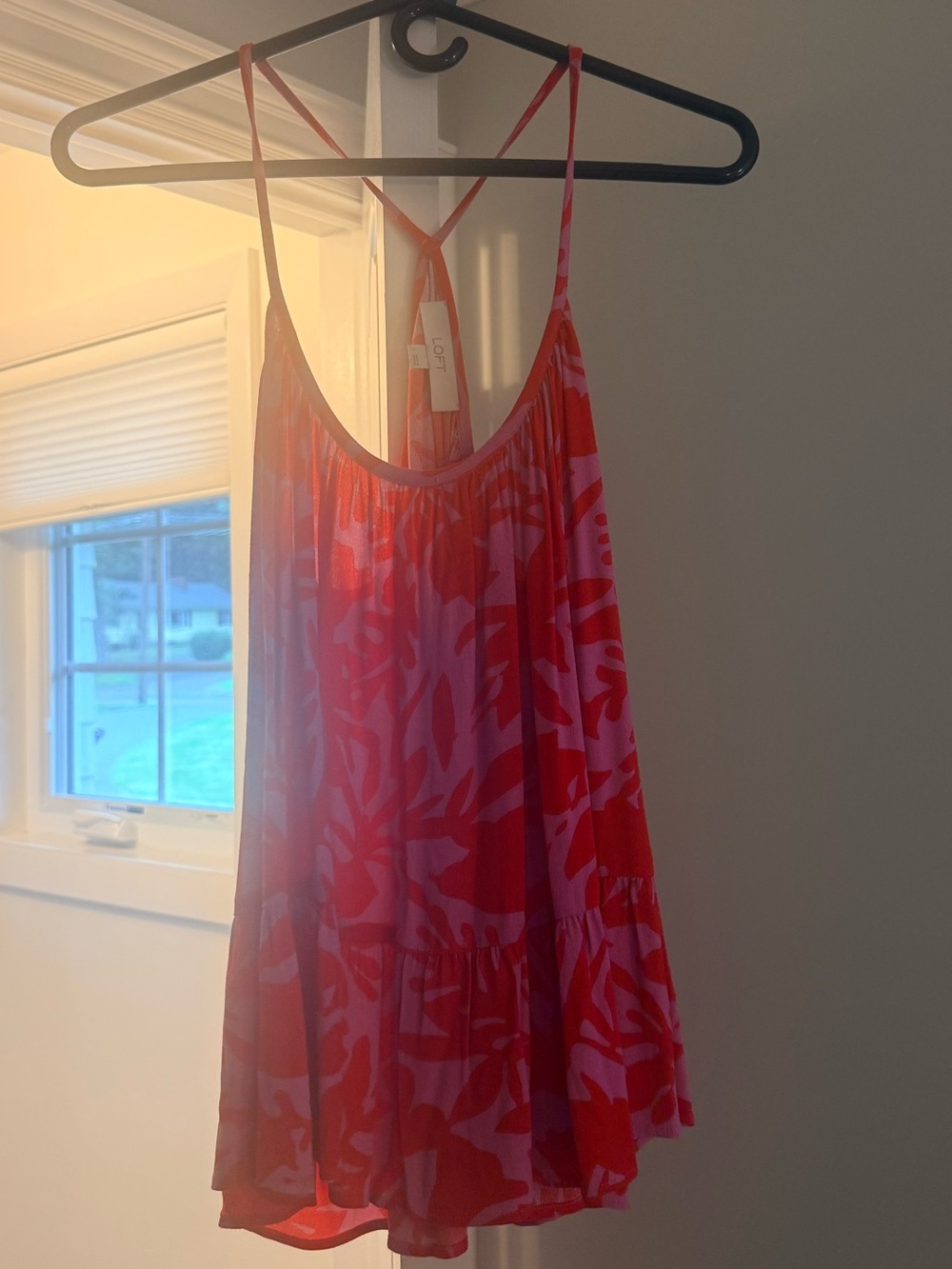 LOFT Pink & Coral Printed Camisole Top